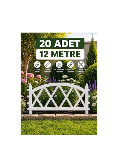 Greenflex Plastik Bahçe Çiti Bahçe Dekorasyon Çiti Panel Çit Çiçek Koruma Çiti Beyaz Beyaz 20 Adet Greenflex Plastik Bahçe Çiti Bahçe Dekorasyon Çiti Panel Çit Çiçek Koruma Çiti Beyaz Beyaz 20 Adet