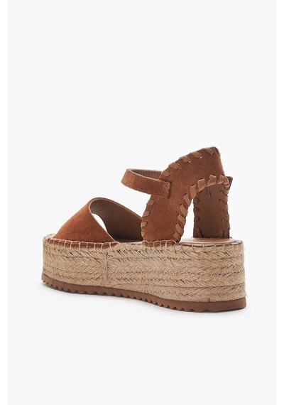 Louis Cardy Calas Taba Süet Deri Kadın Espadril Sandalet