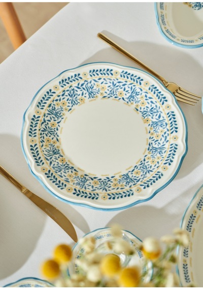 Bella Maison Liana Stoneware 52 Parça 12 Kişilik Kahvaltı Takımı Mavi Mavi