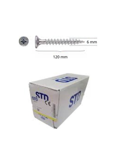 6 X 120 Sunta Vidası 50 Adet 6 x 120