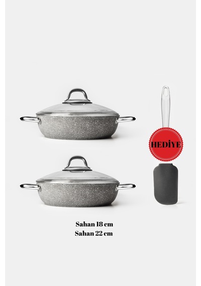 Urla 5 Parça Granit Sahan Seti Gri