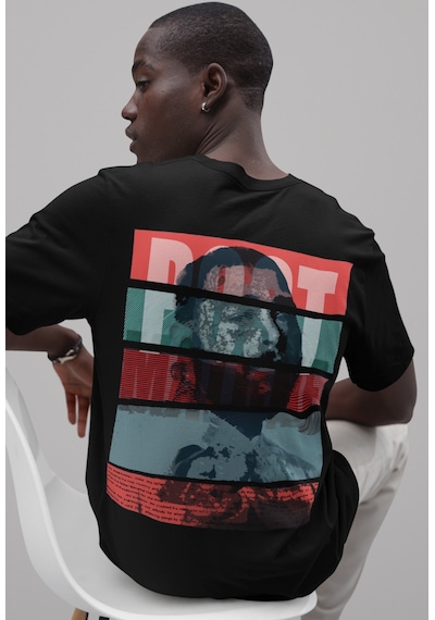 Tasarım Post Malone Sırt Baskılı Unisex Oversize Şarkıcı Tişört Siyah