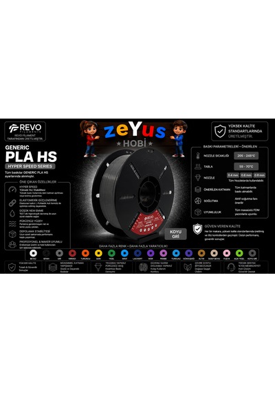 Generic Pla Hs Hyper Speed Filament Koyu Gri 1.75 Mm 1000 Gr Koyu Gri Filament