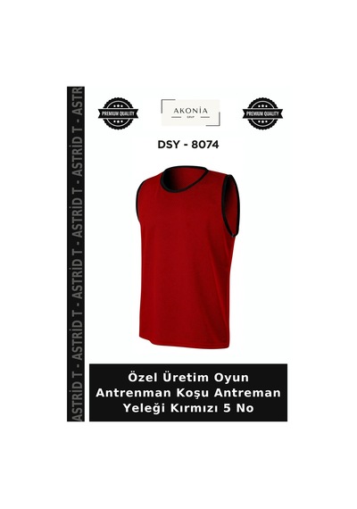 Özel Üretim Oyun Antrenman Koşu Antreman Yeleği Kırmızı 5 No