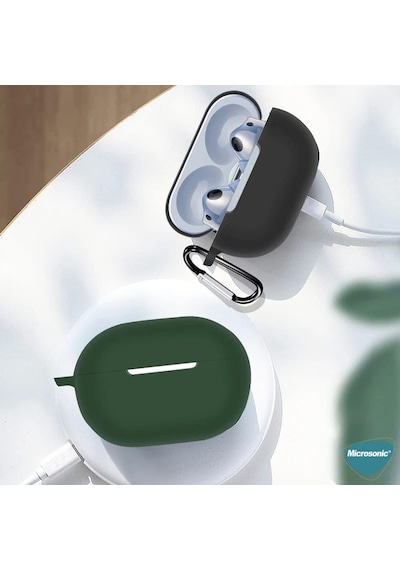 Huawei Freebuds Pro 2 İçin Kılıf Askılı Mat Silikon Siyah Freebuds Pro 2 İle Uyumlu Kılıf - Siyah