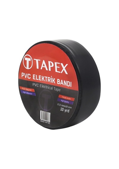 Tapex Elektrik Bantı Siyah 10 Adet
