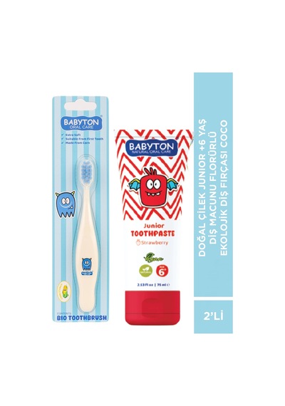 Set Çilek 6 Yaş Macunu 75 Ml -ekolojik Diş Fırçası Coco Temel Bakım