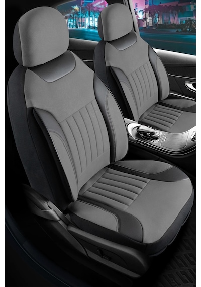 Renault 11 Flash Uyumlu Lüx Deri Detaylı Tay Tüyü Oto Koltuk Kılıfı Ön Arka Takım Edition Serisi Füme