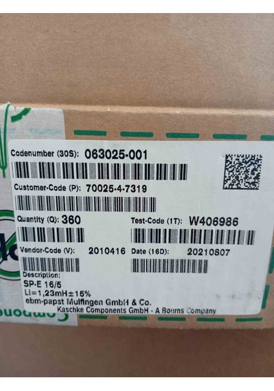 063025-001 Sp-e16/5 1.23mh Inductor Kaschke 2 Adet