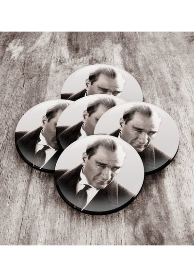 Bk Gift Atatürk Ahşap Rozet 5 Adet 3