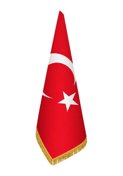 Türk Makam Bayrağı 100x150 Cm Saçaklı Standart