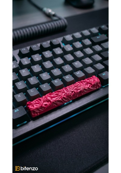 Custom Tasarım Mekanik Klavye Spacebar Keycap - 6.25u Uyumlu Özel Dokulu Boşluk Tuşu - Nar Çiçeği