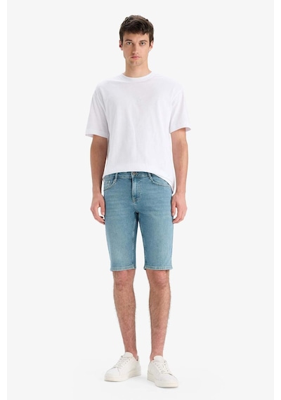 Defacto Slim Fit Dar Kesim Jean Bermuda Şort F4220ax25smnm29 Yeşil