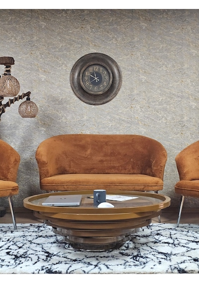 Zafir Takım Krom Kaplama Sivriltme Ayak Çay Seti Koltuk - Berjer , Balkon, Salon, Ofis Kiremit
