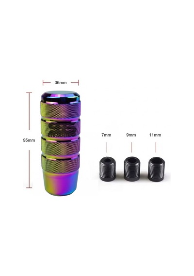 Metal Vites Topuzu Tırtıklı Parlak Yanıklı Hologram Alüminyum Çelik Alaşım Universal Manuel Vites Hologram