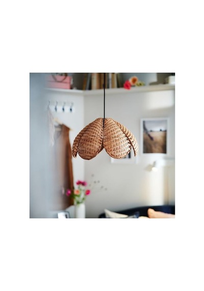 Ikea Sandkorn Sarkıt Lamba Abajur Başlığı, Rattan, 45 Cm Çok Renkli