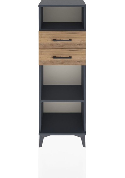 Arges Dolap 2 Raflı 2 Çekmeceli 44x30x134 Antrasit-çam Antrasit