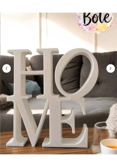 Home Yazılı Beyaz Renk Dekoratif Biblo