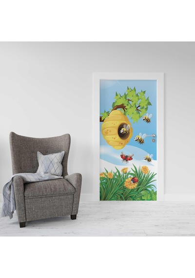 Kapı Giydirme Kapı Sticker Folyosu Arı Kovan