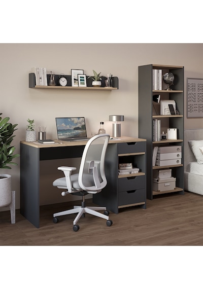 Trio Kitaplıklı Çalışma Masası Antrasit