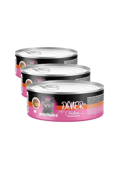 Prochoice Döner Chicken, Sos İçinde Tavuk Etli Tam & Dengeli Yavru Kedi Maması 70 Gr X 12 Adet 3 Paketi 103 Ivory