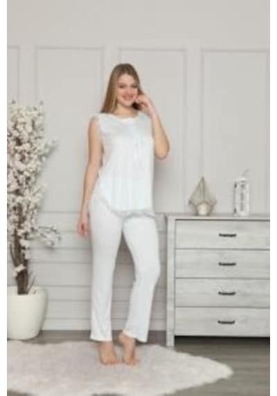 Limissi 413 Mavi Hamile Lohusa Dantelli Pijama Tk