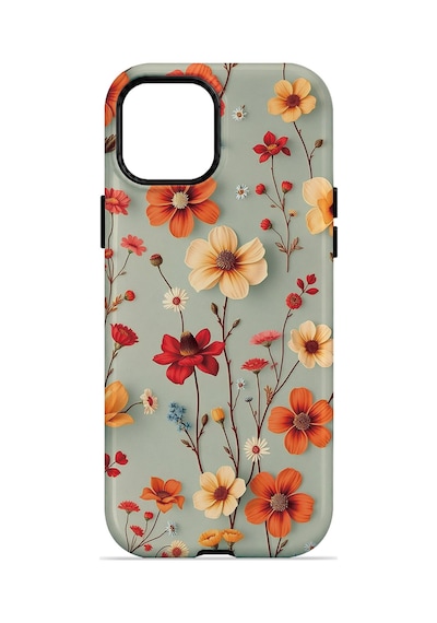 Velvoria Valestra Mercan Çiçek Bahçesi Apple iPhone Uyumlu 15 Darbe Korumalı Kılıf Valestra Select - Mercan Çiçek Bahçesi