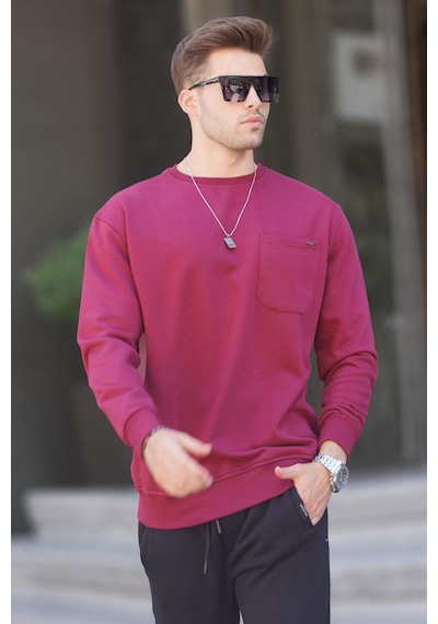 Madmext Bordo Regular Fit Basic Sweatshirt 6136-bordo Bordo