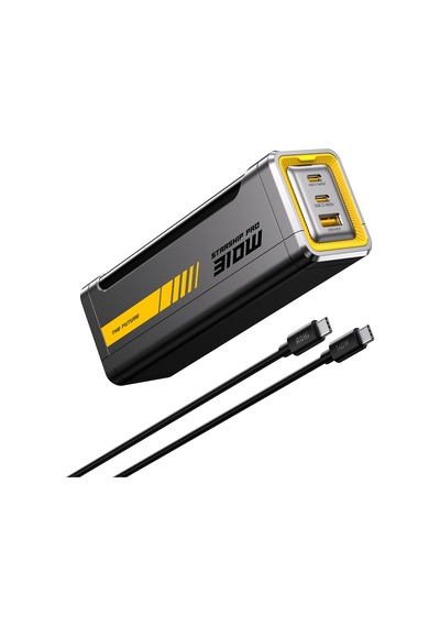 Aohi Starship 20.000 Mah 310w Powerbank, Youth 3 Portlu 140w Şarj Adaptörü Seti Siyah