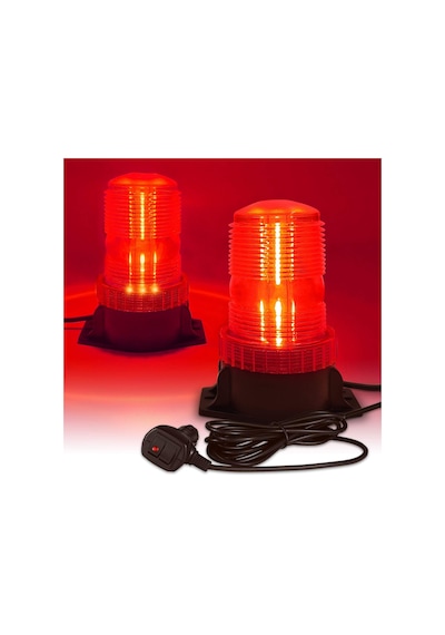 7 Fonksiyonlu Tepe Lambası Çakarlı Mıknatıslı Dikey Model 12-30v Kırmızı / Laık537-2 Renkli