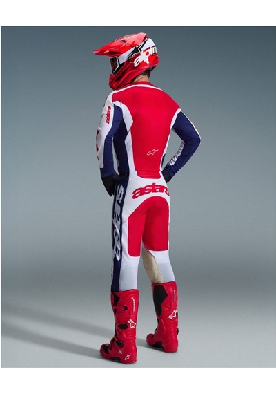 Alpinestars Racer Riway Off-road Motosiklet Jerseyi Beyaz Kırmızı Siyah