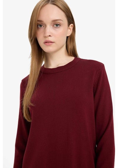 Defacto Regular Fit Bisiklet Yaka Tunik H3431az25wnbr115 Bordo