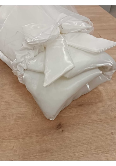 Kumru Kristal Kı Bebek Kundağı Unisex Bebek Dış Kundak Battaniyesi Hastane Çıkışı Kundak Battaniye Ekru