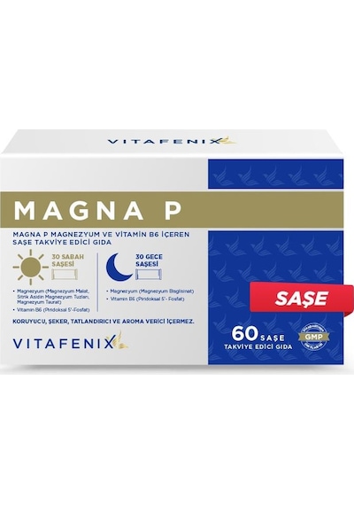 Vitafenix Magna P Magnezyum Vitamin B6 60 Saşe