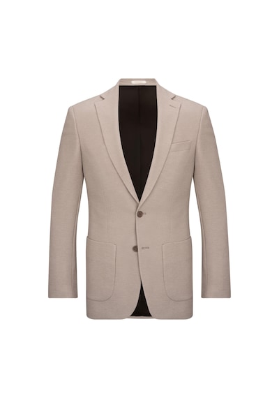 Hatemoğlu Bej Slim Fit Mono Yaka Klasik Ceket Bej