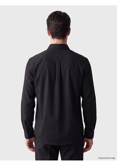 LC Waikiki Lc Waıkıkı Siyah Regular Fit Oxford Erkek Gömlek