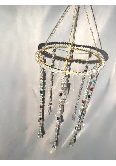 Kristal Güneş Yakalayıcı Suncatcher - Renkli Işık Yansımalı Dekoratif Pencere Süsü Ve Avize Tek Parça