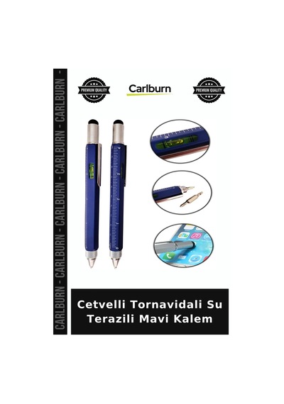 Cetvelli Tornavidali Su Terazili Mavi Kalem Ofis Gereçleri Kullanışlı Eşya Günlük Kullanım