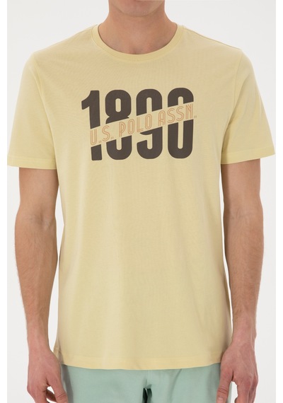 U.S. Polo Assn. Erkek Regular Fit Bisiklet Yaka Açık Haki Tişört 50306922-VR183