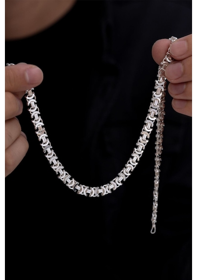 Erkek Gümüş Kolye - 7mm Parlak Euro Kral Model • Sevgiliye • Eşe • Babaya