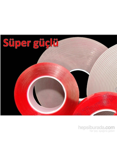 Çift Taraflı Bant 10 Mm x 5 Metre Güçlü Montaj Bandı