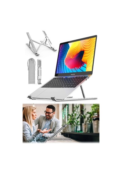 Lexroo Dizüstü Laptop Yükseltici Alüminyum Stand, Tek Beden, Chrmk12967, Gümüş, Erkek