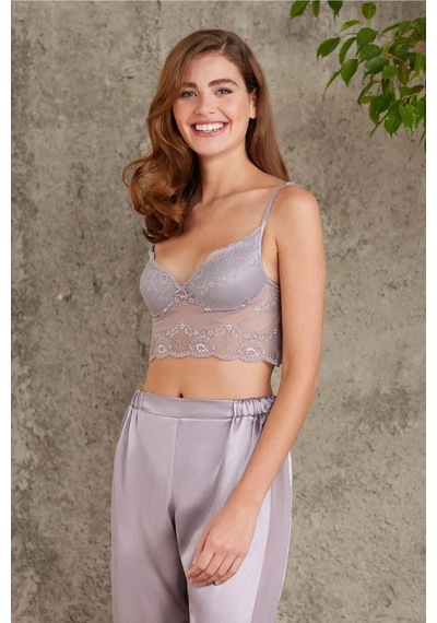 Pierre Cardin 7025 Kadın Royal 4'lü Saten Takım Gelin Set ROYAL
