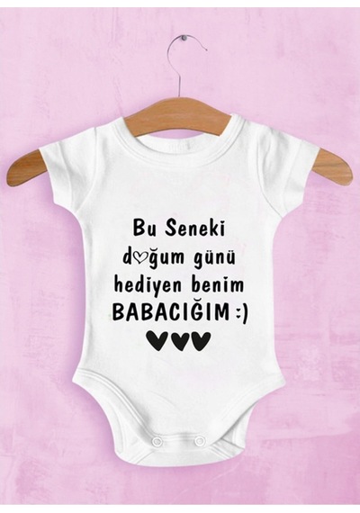 Tuğbababy Baby Bu Seneki Doğum Günü Hediyen Benim Babacığım Kız Erkek Beyaz
