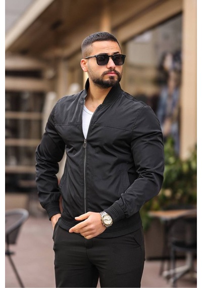 Erkek Bomber Ceket Siyah Bndkk