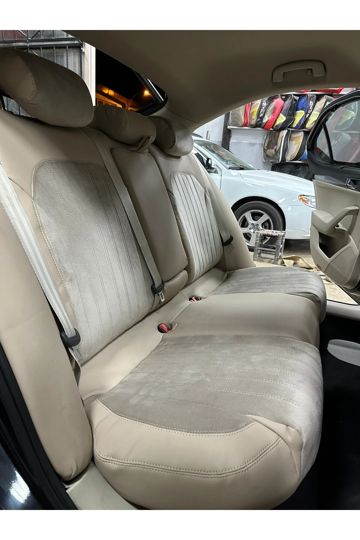 Skoda Superb Araca Özel Koltuk Kılıfı Bej