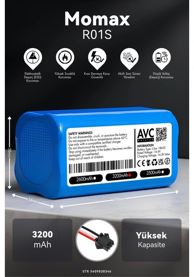 Momax R01s 3200mah Robot Süpürge Bataryası G.g