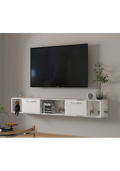 T006 Viero Mermer Desenli Duvara Monte Tv Ünitesi 160 Cm, Kapaklı Raflı - Beyaz/beyaz Mermer Beyaz/beyaz Mermer T006 Viero Mermer Desenli Duvara Monte Tv Ünitesi 160 Cm, Kapaklı Raflı - Beyaz/beyaz Mermer Beyaz/beyaz Mermer