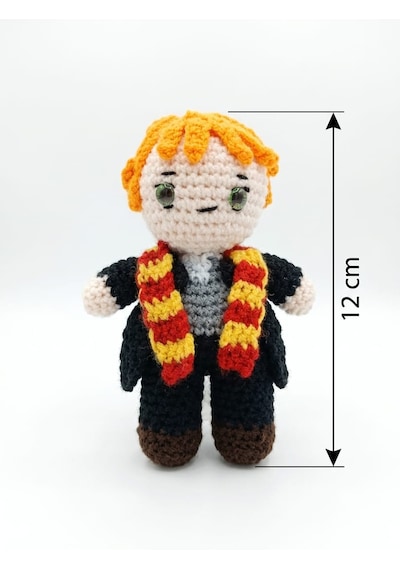 Ron Amigurumi Örgü Oyuncak - Film Karakteri Hediyelik Figür 12 Cm