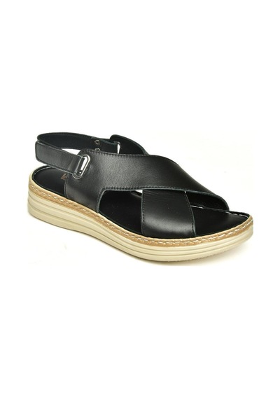 Fox Shoes U555240503 Siyah Hakiki Deri Kadın Sandalet Siyah-hakiki Deri Siyah